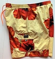 TOMMY HILFIGER Mens PREMIUM SWIM TRUNKS XL Hibiscus Print Swimming MESH LINER