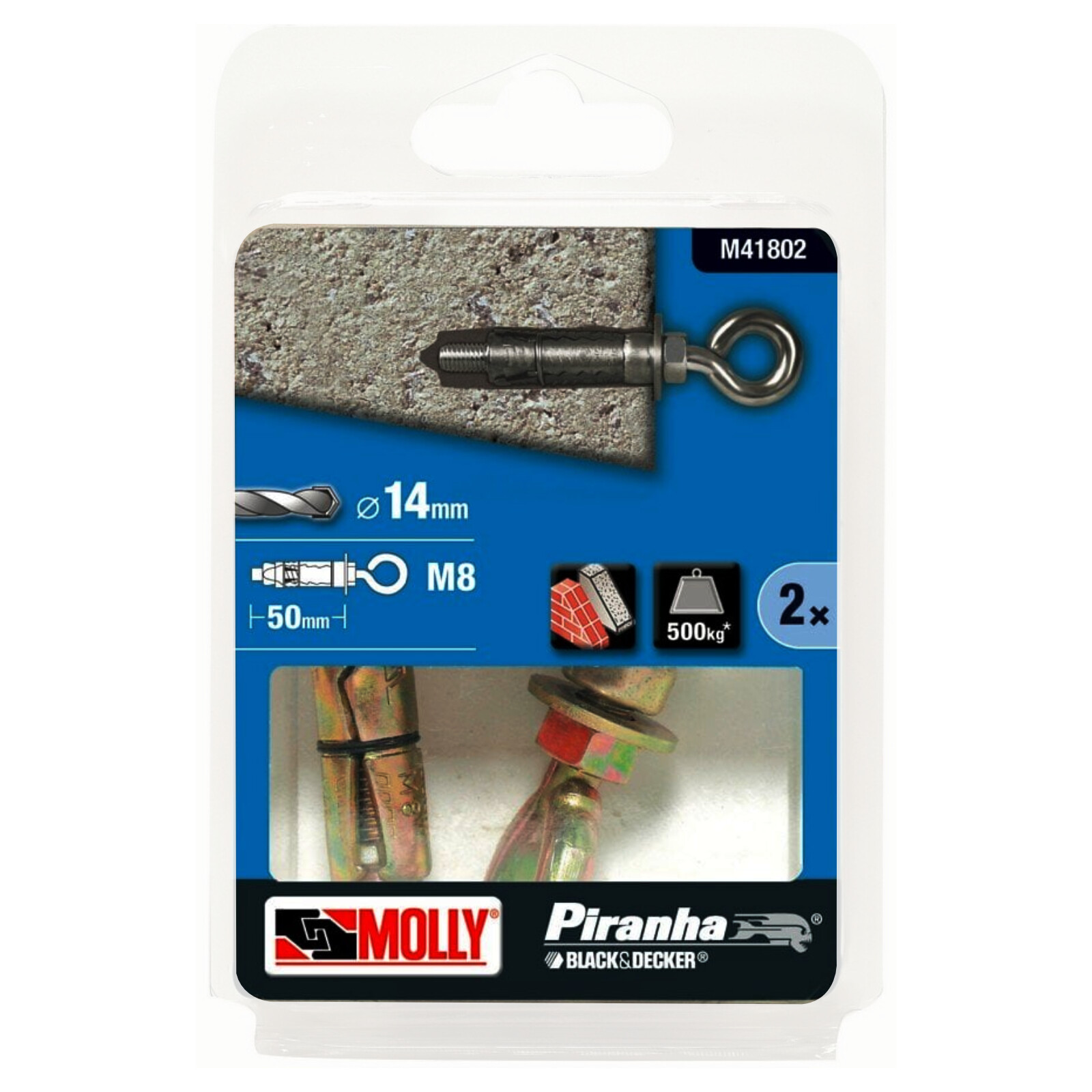 Molly Shield Anchor Bolt Heavy Duty Wall Fixing For Brick Concrete M6