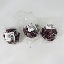 3 Vintage Sugared Red Berry Ball Pinecone Holiday Ornaments Christmas Tree Shops