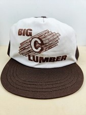 Vintage USA MADE Big C Lumber Wood Trucker Hat Snapback Cap