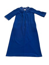 Vtg Evelyn Pearson Dressing House Gown House Coat Lounger Blue Medium USA 1960s