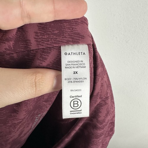 Athleta Dark Pink Elation Textured Athletic Athleisure Tights Size 2X - Picture 6 of 7