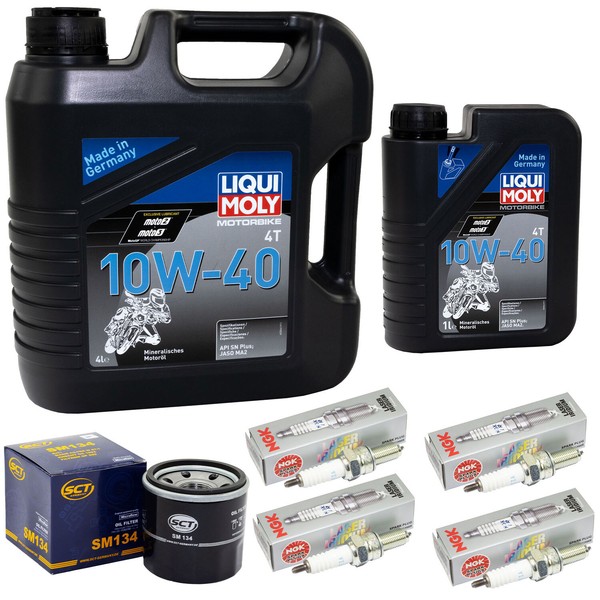 Set ÖL 5L Inspektion FüR Kawasaki GTR 1400 ZZR 1400 2006-2017 ÖLfilter ZüNdkerze-image