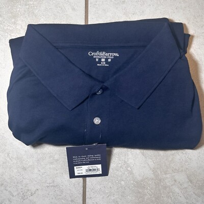 #ad #ad Croft amp; Barrow Signature Polo Shirt Mens Size 4XB Admiral Blue Golf NWT $36 $25.88