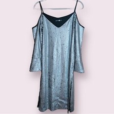 Boohoo Boutique Womens Size 4 Duffy Cold Shoulder Disco Silver Sequin Mini Dress