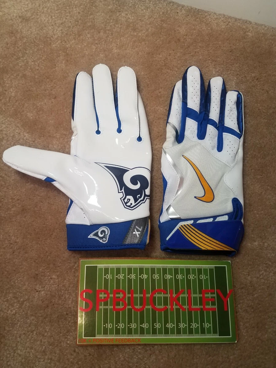 NIKE VAPOR JET 4 NFL L.A. RAMS #12 BRANDIN COOKS CUSTOM RECEIVER FOOTBALL  GLOVES