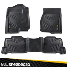Floor Mats Liners Fit for 2007-2013 Silverado Sierra Crew Cab All Weather TPE