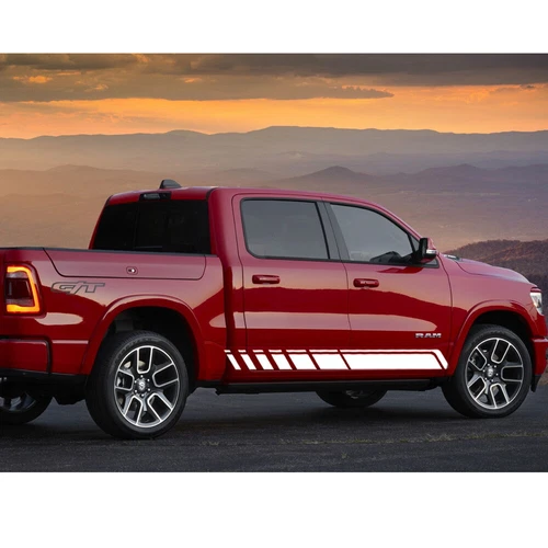 2x 94'' White Sport Stripe Graphics Car Body Side Decal Sticker For Truck SUV Et - Bild 4 von 5