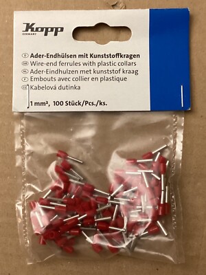 Kopp wire end ferrules with plastic collar 1 mm² 100 pieces