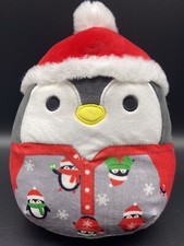 Squishmallows Penguin Luna Christmas PJ Pajamas Squad Plush 9  