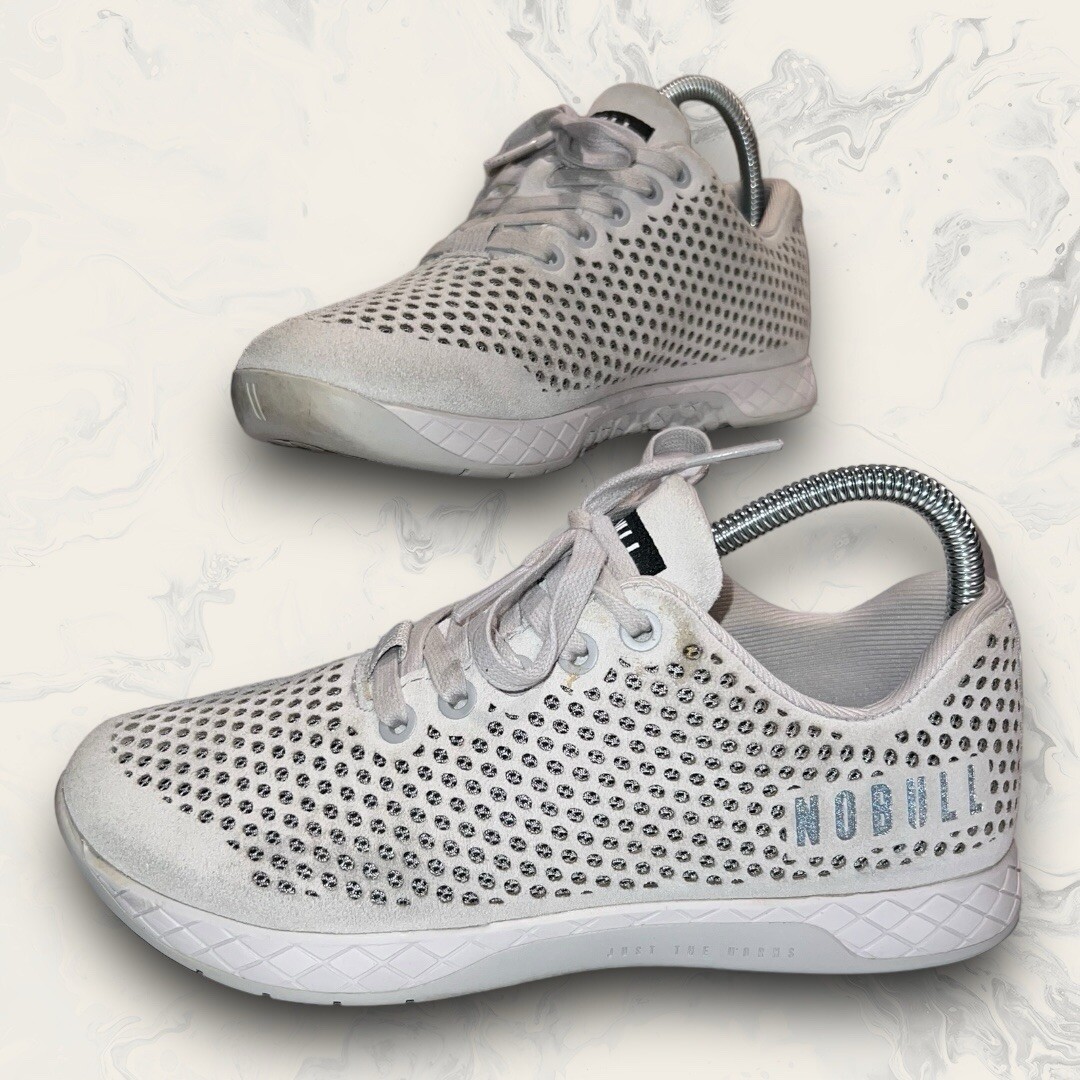 NOBULL Trainers Grey Perforated Athletic Shoes Women\'s Size 8.5 NOBULL Womens Diamond Knit Mesh Trainer Army | Mercari main image 2