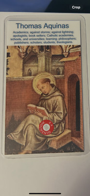Saint Thomas Aquinas 3rd Class Relic Card Patron Academics Students ...
