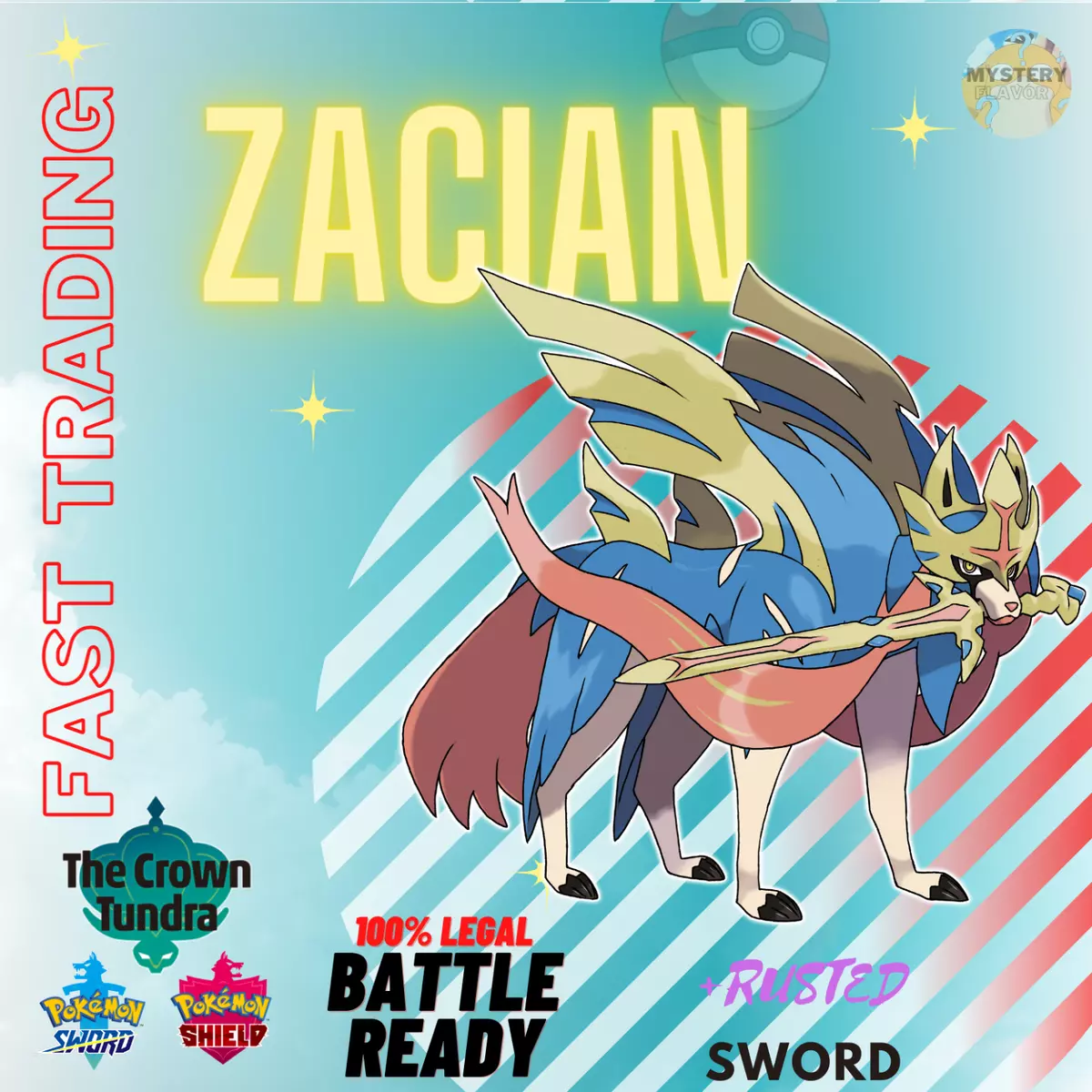 Legendary Zacian / Pokemon Sword and Shield / 6IV Pokemon