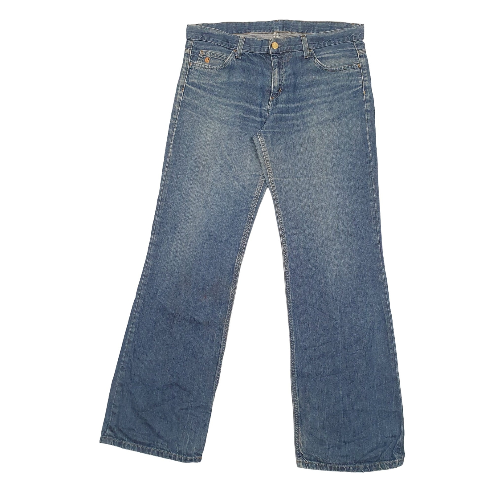 CARHARTT Carpenter Jeans Straight Fit Blue Denim Trousers Mens W34 L32 image 2