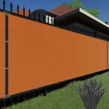 10' Privacy Screen Fence Heavy Duty Orange Mesh Shade Net Cover Wall Garden Yard