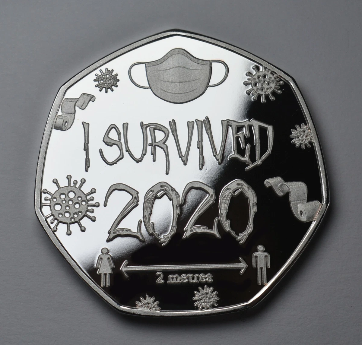 I SURVIVED 2020 .999 Silver Commemorative. Gift Present Novelty Coin Lockdown