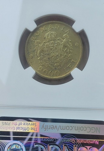 1946 Romania 2000 Lei NGC MS 64 - Picture 2 of 2