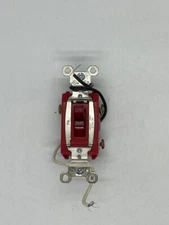 P&S PS20AC3-RPL7 20A 277VAC BACK & SIDE WIRE 3-WAY PILOT RED FREE SHIPPING b
