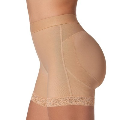 Leonisa Womens Mid-Rise Sculpt Butt Lifter Shaperwear Shorts Tummy Control Panty