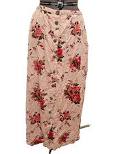 Vintage Ivory International 90s Floral Cottagecore Purple Maxi Skirt Size 18