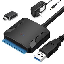 SATA to USB 3.0 Adapter for 2.5" 3.5" SSD HDD Hard Drive Reader 5Gbps