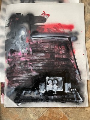 New art Pop art  Desktop  Ody West graffiti acrylic spray paint original 22x28