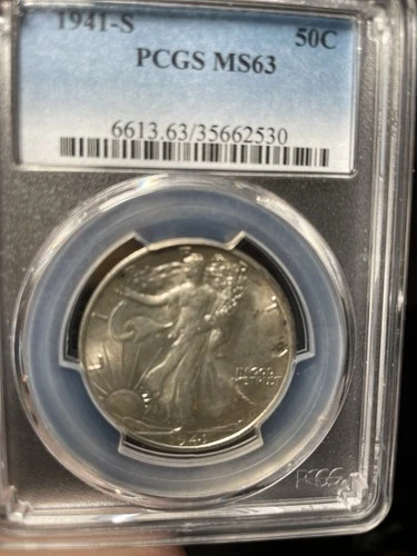 1941-S Walking Liberty Half-DollarPCGS MS63 Nice Luster Key Date