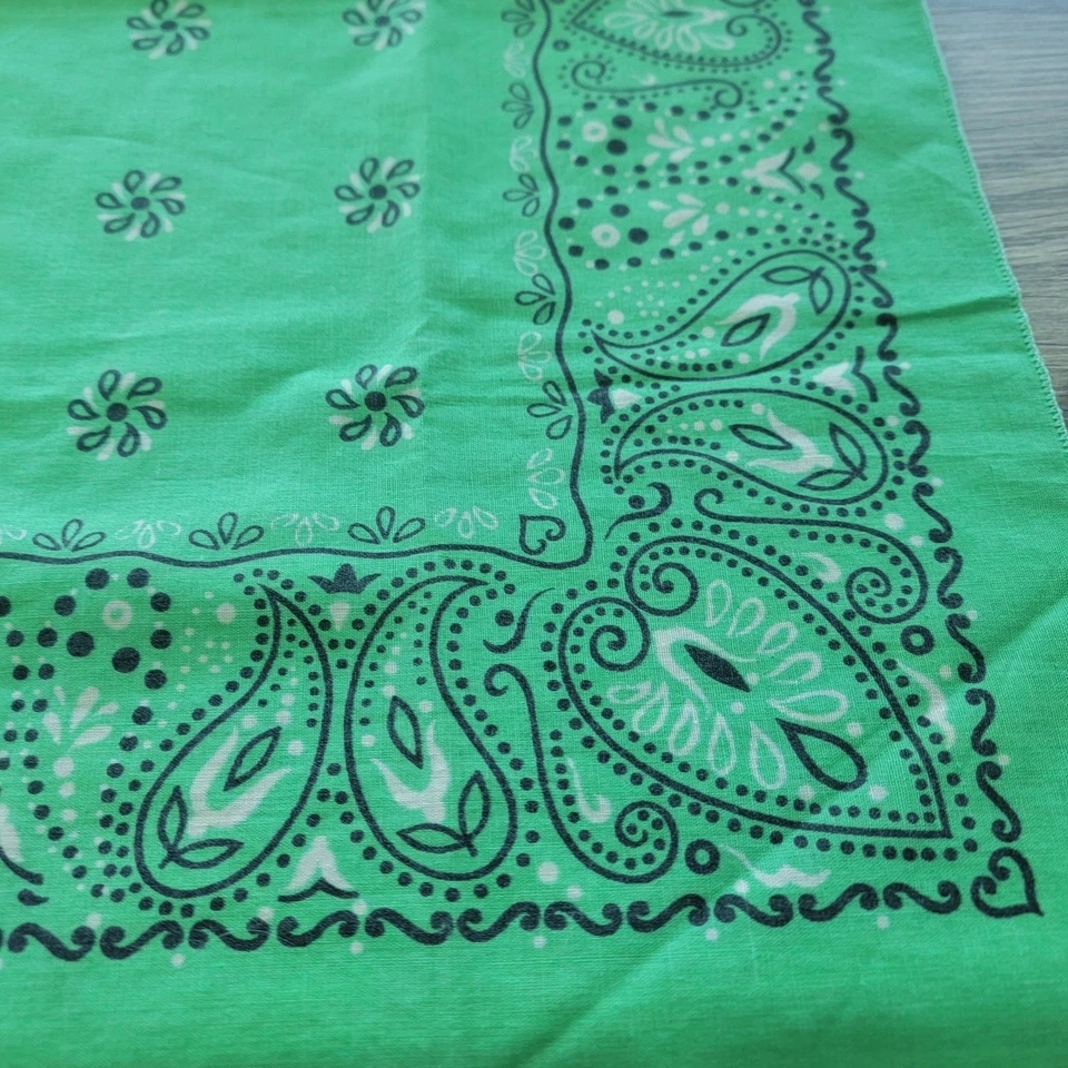 Pañuelo Paisley Verde Vintage Color Rápido 50/50 Polialgodón 14193 Foto 3 de 4