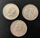 Walking Liberty, Franklin, 1964 Kennedy Silver Half Dollar Coins - No Reserve