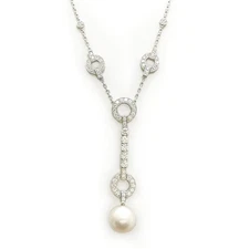 Cartier Himalia necklace 18k white gold, white pearl, diamond (104766)