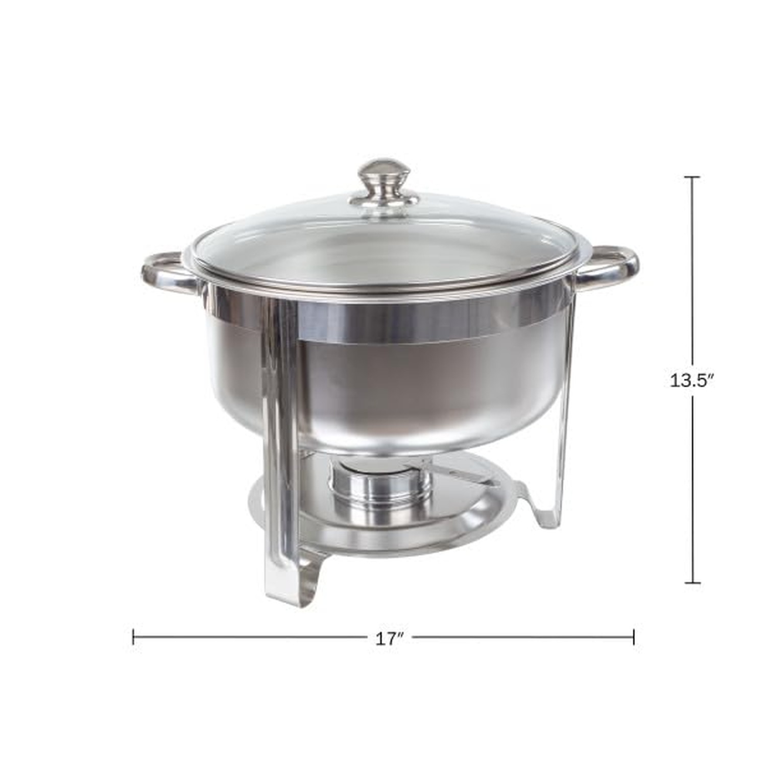 Round 7.5 QT Chafing Dish Buffet Set - Includes Water Pan, Food Pan, Fuel Hol...