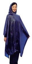 Vinyl Poncho Navy Waterproof Rain cover Raincoat Ground Sheet One Size Fits All