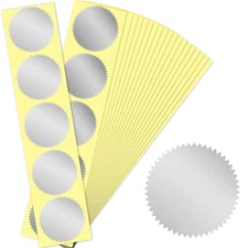 100Pcs 1 3/4" Self-Adhesive Gold Embossed Foil Blank Certificate Sealing Sticker