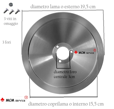 Lama per affettatrice 195-30-3-155 RASSPE RGV + 3 VITI IN OMAGGIO