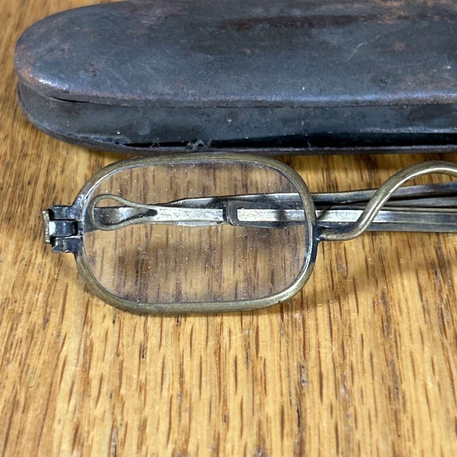 Antique Eyeglasses Spectacles Rectangle Frames Me… - image 2