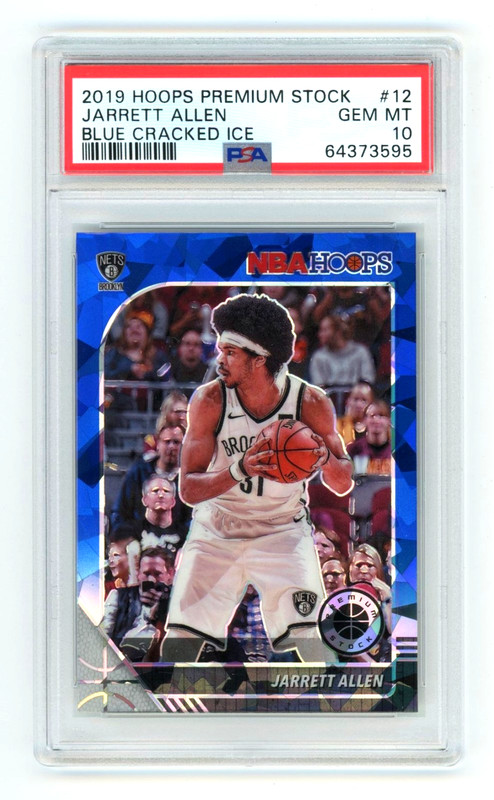 Jarrett Allen 2019 Hoops Premium Stock #12 PSA 10 Gem MT Blue Cracked Ice
