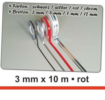 Hermann Schütz Auto Zierstreifen Deco-Stripe rot 3mm x 10m  Aufkleber