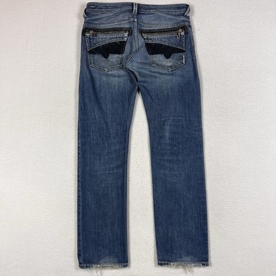 Diesel Jeans Mens 32x32 Slammer Slim Tapered Distressed Zipper Pockets Italy