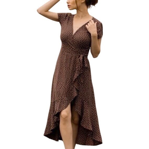 Abercrombie & Fitch Brown Polka Dot Wrap Midi Dress Size S | eBay Abercrombie & Fitch Brown Polka Dot Wrap Midi Dress Size S | eBay