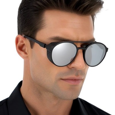 Fashion Men Sunglasses Light Weight UV400 Protection Streetwear Round Shades New