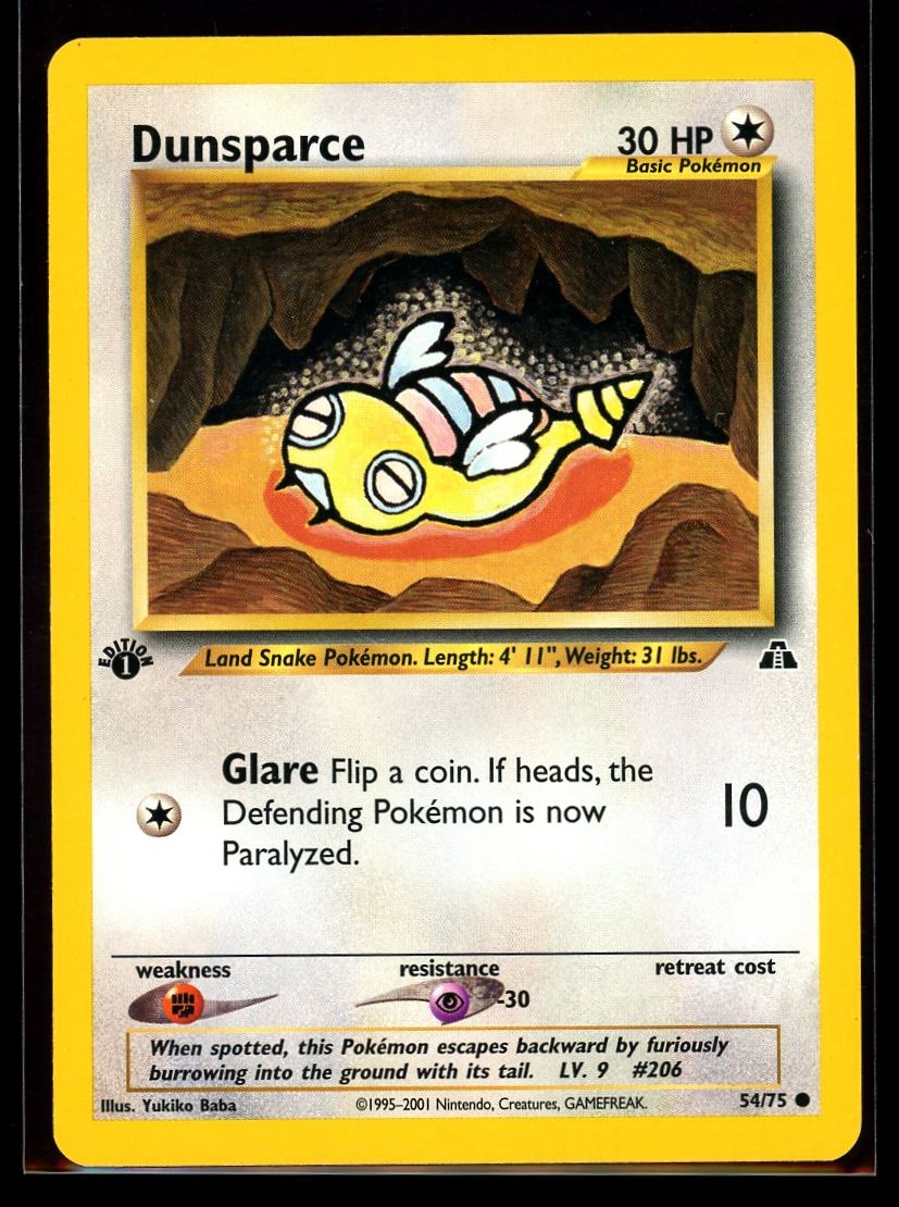 2001 Neo - Discovery Dunsparce #54 1st Edition Non Holo Pokemon Card