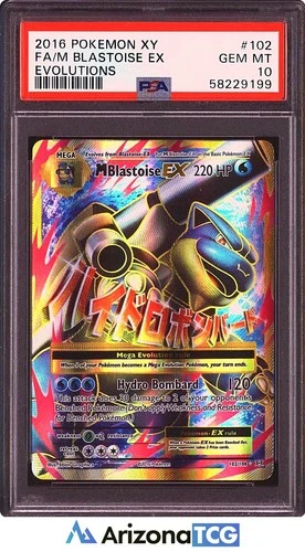 Pokemon 2016 M Blastoise EX 102/108 Full Art Evolutions GEM MINT PSA 10