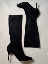 Manolo Blahnik black suede Knee High Boots - size 39/ 6  - RRP $1550 WORN ONCE