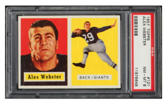 1957 Topps Alex Webster #121 PSA 8 NM MT Low Pop