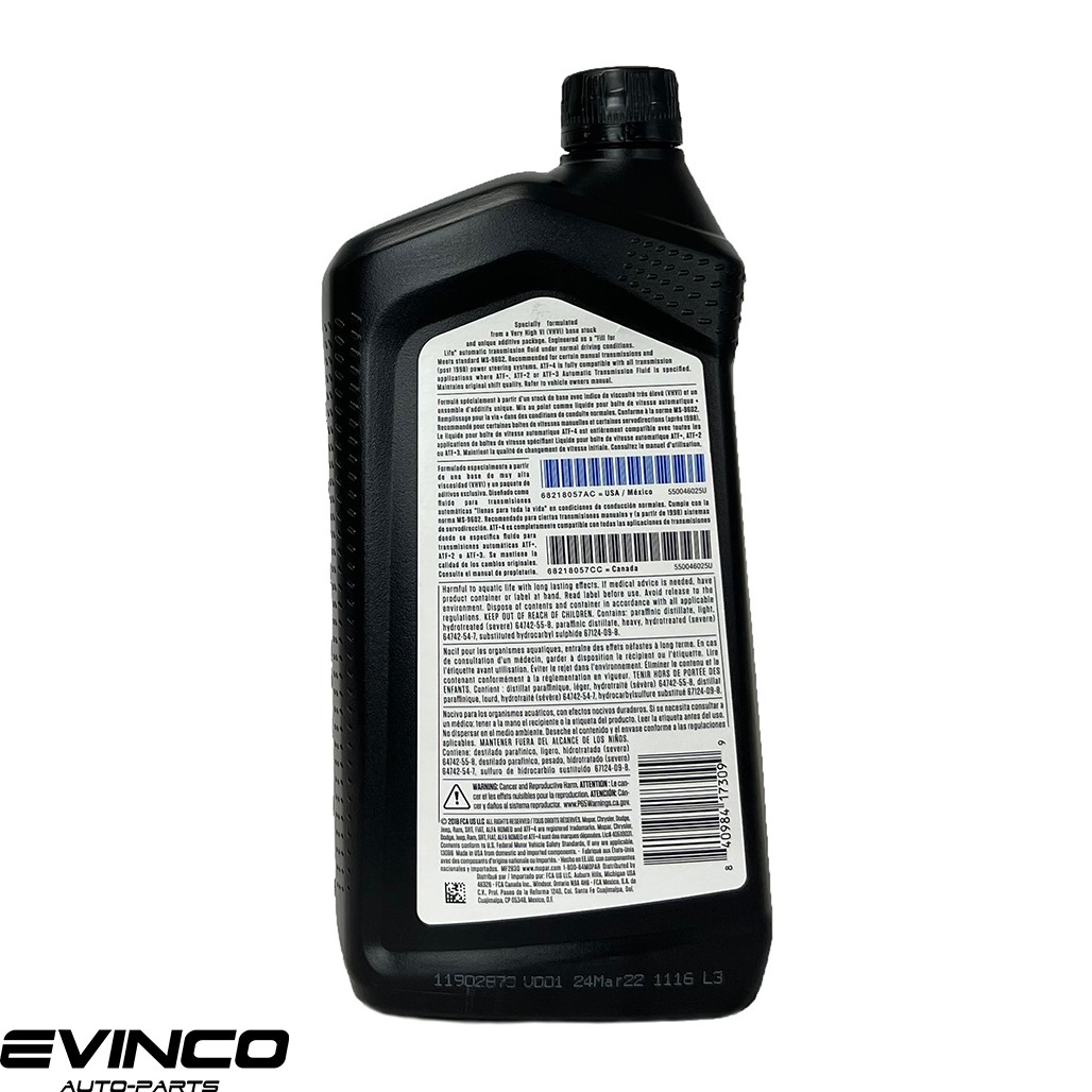 Mopar ATF+4 Automatic Transmission Fluid Case Of 6 Quarts | eBay