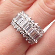 925 Sterling Silver Emerald  Round-Cut C Z Promise Ring Size 7