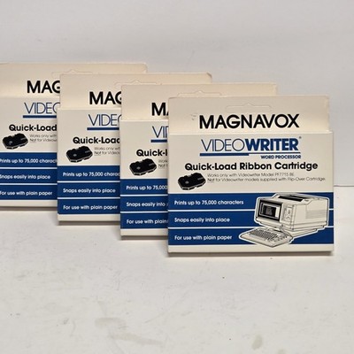 VTG Magnavox Videowriter Word Processor Quick-Load Ribbon Cartridge *LOT OF 4*