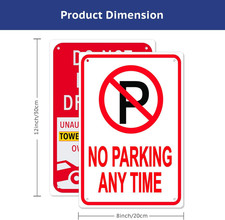 2 Pack No Parking Signs - Do Not Block Driveway, Unauthorized Vehicles Towed ...