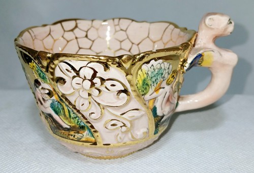 Vintage Capodimonte 1950's/ Ardalt Inc Capa Traforo Cherubs Tea Cup & Saucer - Picture 3 of 16