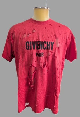 Givenchy T-Shirt Gr. L Authentic Givechy Distressed Destroyed Logo Shirt